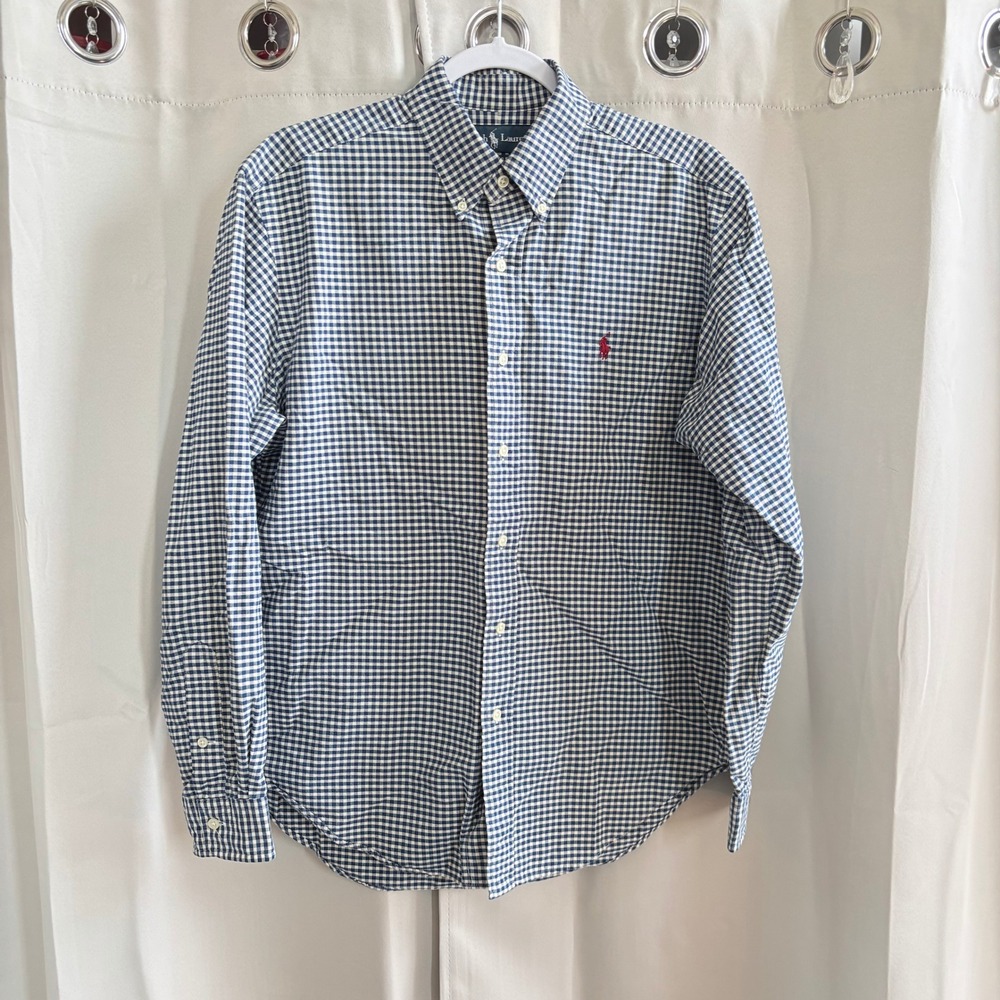 Polo Ralph Lauren Men Gingham Oversized Medium Button Up Shirt Heritage 19408